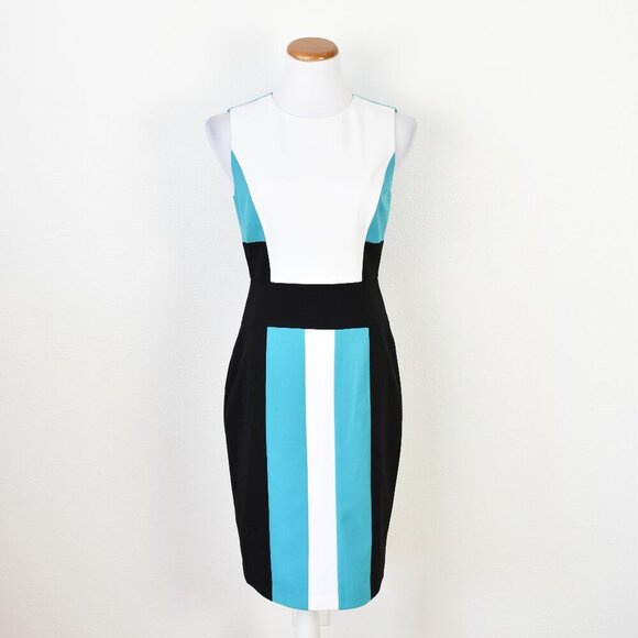 Calvin Klein Color Block Sheath Dress - 4 - Picture 1 of 8